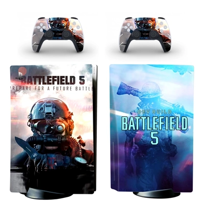 Battlefield 5 decal skin for PS5 Disc Edition Console and two Controllers