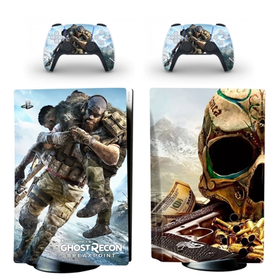 Ghost Recon Breakpoint decal skin for PS5 Disc Edition Console and two Controllers