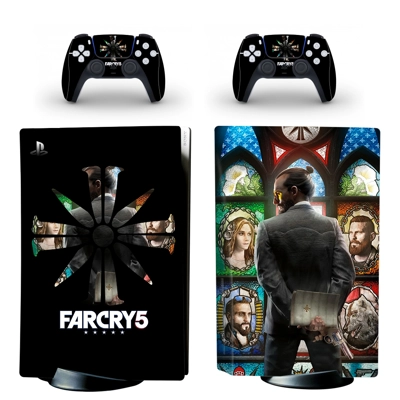 Far Cry 5 decal skin for PS5 Disc Edition Console and two Controllers