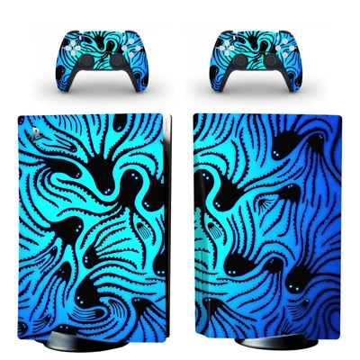 Unisex style decal skin for PS5 Disc Edition Console and two Controllers