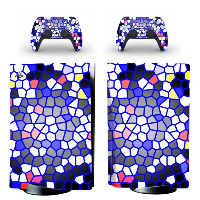 Geometric shapes decal skin for PS5 Disc Edition Console and two Controllers