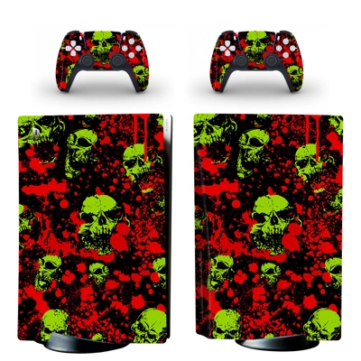Fith kull decal skin for PS5 Disc Edition Console and two Controllers