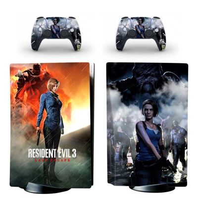 Resident Evil 3 decal skin for PS5 Disc Edition Console and two Controllers