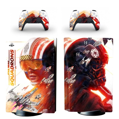 Star Wars Squadrons decal skin for PS5 Disc Edition Console and two Controllers