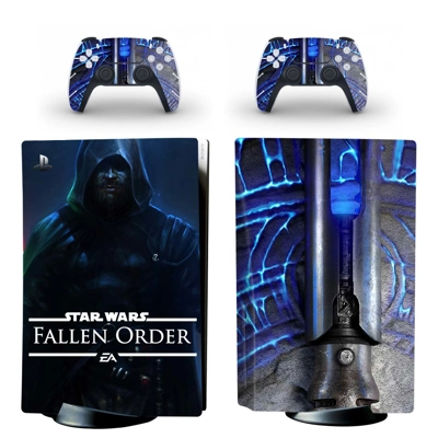 Star Wars Fallen Order decal skin for PS5 Disc Edition Console and two Controllers