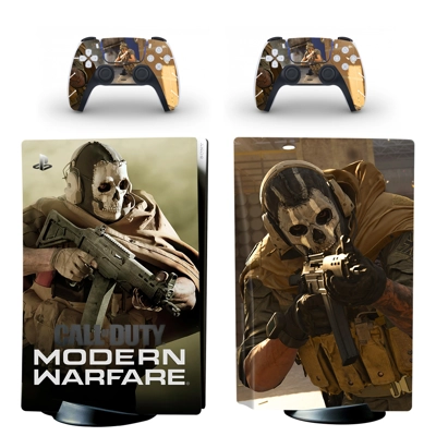 COD Modern Warfare decal skin for PS5 Disc Edition Console and two Controllers