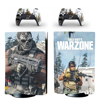 COD Warzone decal skin for PS5 Disc Edition Console and two Controllers
