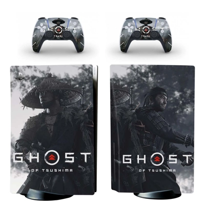 Ghost of Tsushima decal skin for PS5 Disc Edition Console and two Controllers