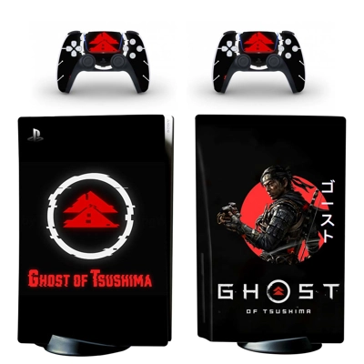Ghost of Tsushima decal skin for PS5 Disc Edition Console and two Controllers