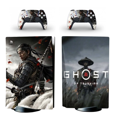 Ghost of Tsushima decal skin for PS5 Disc Edition Console and two Controllers