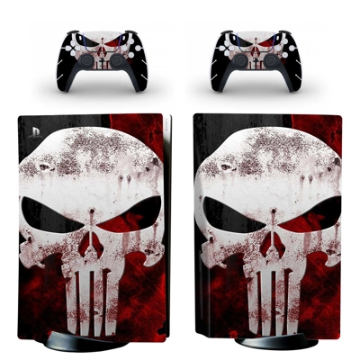 The Punisher decal skin for PS5 Disc Edition Console and two Controllers