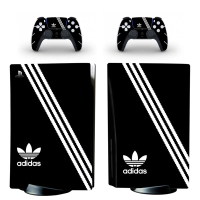 Adidas decal skin for PS5 Disc Edition Console and two Controllers