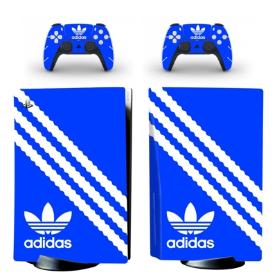 Adidas decal skin for PS5 Disc Edition Console and two Controllers