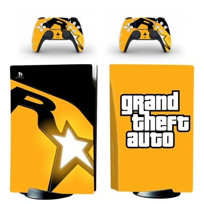 Grand Theft Auto 5 decal skin for PS5 Disc Edition Console and two Controllers