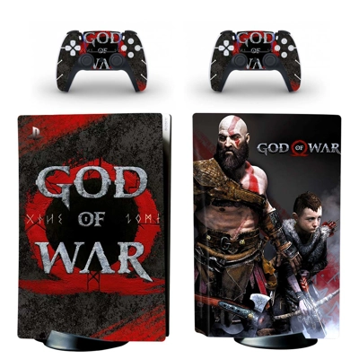 God of War 4 decal skin for PS5 Disc Edition Console and two Controllers