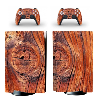 Wood grain decal skin for PS5 Disc Edition Console and two.. Wood grain decal skin for PS5 Disc Edition Console and two..