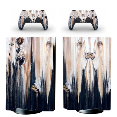 Wood grain decal skin for PS5 Disc Edition Console and two.. Wood grain decal skin for PS5 Disc Edition Console and two..
