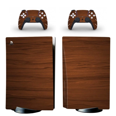 Wood grain decal skin for PS5 Disc Edition Console and two.. Wood grain decal skin for PS5 Disc Edition Console and two..
