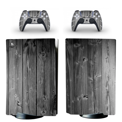 Wood grain decal skin for PS5 Disc Edition Console and two.. Wood grain decal skin for PS5 Disc Edition Console and two..