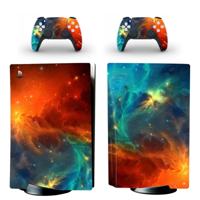 Starry sky decal skin for PS5 Disc Edition Console and two Controllers