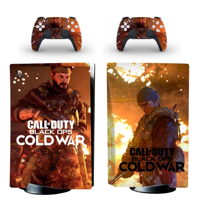 Black Ops Cold War decal skin for PS5 Disc Edition Console and two Controllers