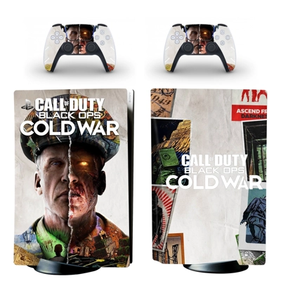 Black Ops Cold War decal skin for PS5 Disc Edition Console and two Controllers