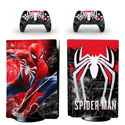 Spider Man decal skin for PS5 Disc Edition Console and two Controllers