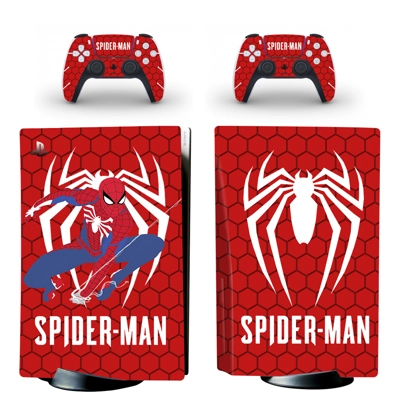 Spider Man decal skin for PS5 Disc Edition Console and two Controllers