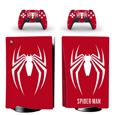 Spider Man decal skin for PS5 Disc Edition Console and two Controllers