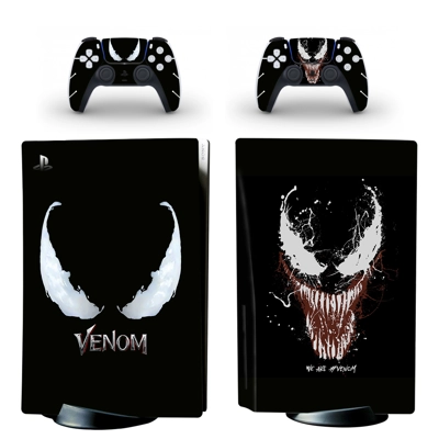 Venom decal skin for PS5 Disc Edition Console and two Cont.. Venom decal skin for PS5 Disc Edition Console and two Cont..