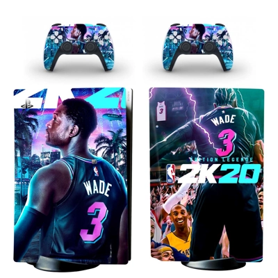 NBA 2K20 decal skin for PS5 Disc Edition Console and two Controllers