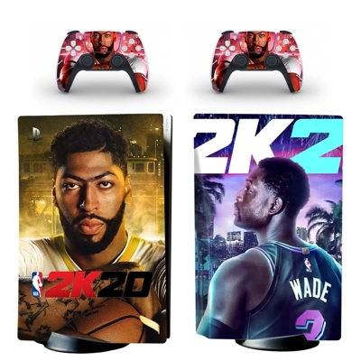 NBA 2K20 decal skin for PS5 Disc Edition Console and two Controllers