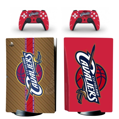 NBA Cavaliers decal skin for PS5 Disc Edition Console and two Controllers