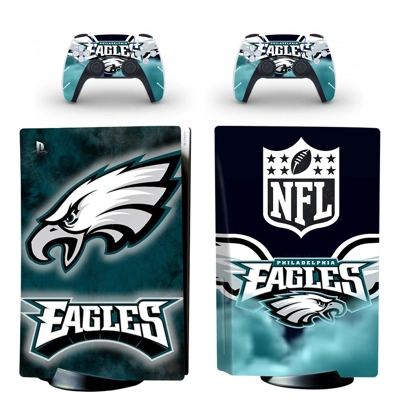 NFL Philadelphia Eagles decal skin for PS5 Disc Edition Console and two Controllers