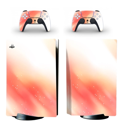 Gradient colors decal skin for PS5 Disc Edition Console and two Controllers