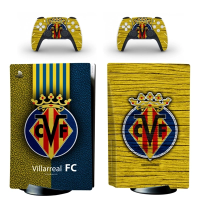 Villarreal FC decal skin for PS5 Disc Edition Console and two Controllers