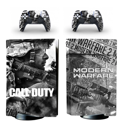 COD Modern Warfare decal skin for PS5 Disc Edition Console and two Controllers