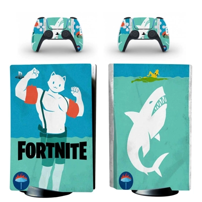 Fortnite decal skin for PS5 Disc Edition Console and two C..