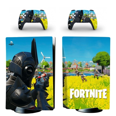 Fortnite decal skin for PS5 Disc Edition Console and two Controllers