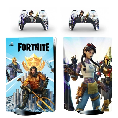Fortnite decal skin for PS5 Disc Edition Console and two C..
