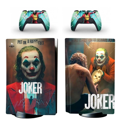 Clown The Joker decal skin for PS5 Disc Edition Console and two Controllers