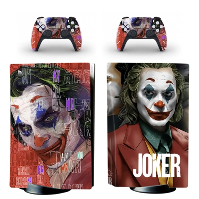 Clown The Joker decal skin for PS5 Disc Edition Console and two Controllers