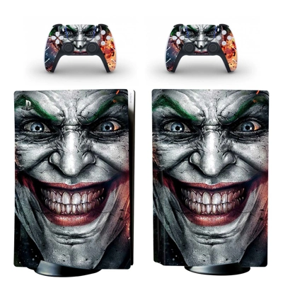 Clown The Joker decal skin for PS5 Disc Edition Console and two Controllers