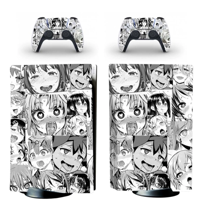 Anime Cartoon decal skin for PS5 Disc Edition Console and two Controllers