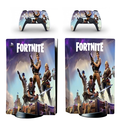 Fortnite decal skin for PS5 Disc Edition Console and two Controllers