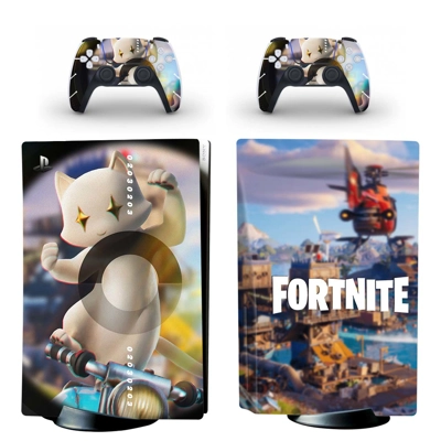 Fortnite decal skin for PS5 Disc Edition Console and two Controllers