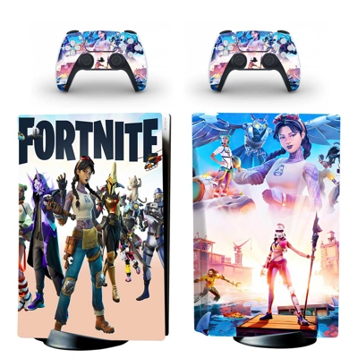 Fortnite decal skin for PS5 Disc Edition Console and two C..