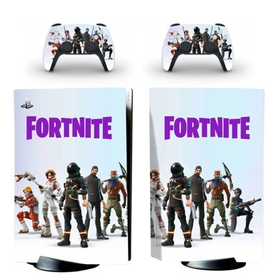 Fortnite decal skin for PS5 Disc Edition Console and two Controllers