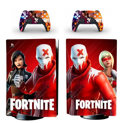 Fortnite decal skin for PS5 Disc Edition Console and two C..