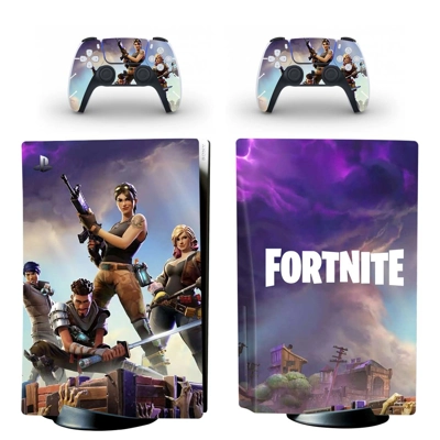 Fortnite decal skin for PS5 Disc Edition Console and two C..